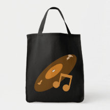 Expediente de la música y naranja retros de la not bolsas lienzo