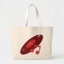 Expediente de la música y rojo retros de la nota bolsa lienzo