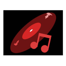 Expediente de la música y rojo retros de la nota postal