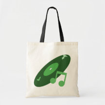 Expediente de la música y verde retros de la nota bolsas de mano