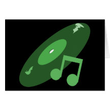 Expediente de la música y verde retros de la nota tarjetón