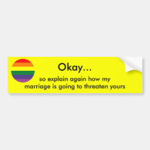 Explique el bumpersticker de la boda etiqueta de parachoque