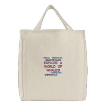 ¡EXPLORE UN MUNDO DE BALLENAS! BOLSA DE MANO BORDADA