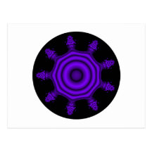 Explosión de la púrpura. Arte del fractal. Púrpura Tarjeta Postal