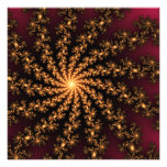 Explosión de oro - diseño del fractal impresiones fotograficas