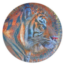 Explosión del tigre plato de comida