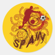 Explosión española del arte del futbol del fútbol  pegatina