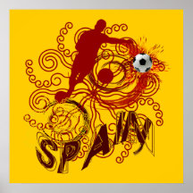 Explosión española del arte del futbol del fútbol  posters