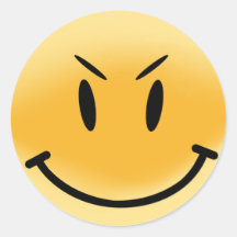 Expresión elegante sonriente Smilie Pegatina Redonda