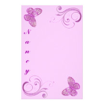 Expresiones hermosas de la "mariposa rosada elegan papeleria