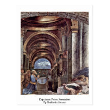 Expulsión de Jerusalén de Raffaello Sanzio Postal