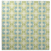 Extracto azul y verde elegante servilleta imprimida