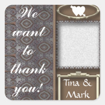 EXTRACTO DE BROWN PEGATINAS CUADRADAS PERSONALIZADAS