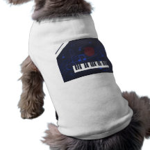 Extracto de la música - notas azules camisa de mascota