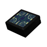 Extracto en verde, azul, y beige cajas de joyas