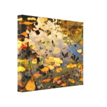 Extracto flotante de las hojas de otoño impresiones en lienzo estiradas