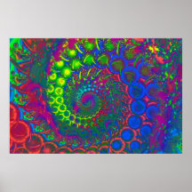 Extracto psicodélico del fractal Bonkers 3D Poster