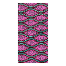 Extracto rosado ondulado femenino de moda de Swirl Tarjeta Fotografica Personalizada