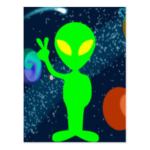 Extranjero de espacio verde de la paz postales