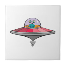 Extranjero del UFO y de espacio Azulejos