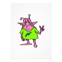 Extranjero rosado gordo del Hippie Invitación
