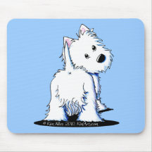 Extremo mullido Westie de KiniArt Alfombrillas De Ratón