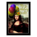 ¡Ey, chica del cumpleaños, Mona Lisa! Tarjetas