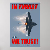 F-16 en empuje confiamos en el poster