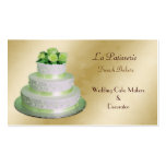 fabricantes verdes del pastel de bodas del oro tarjetas de negocio