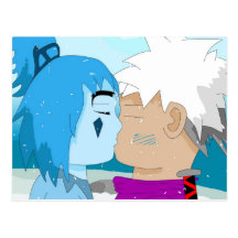 Fábula y postal azul del beso