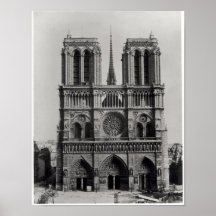 Fachada de Notre-Dame, París, fin del siglo XIX Poster