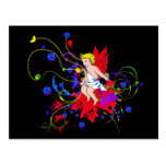 Faerie de alas rojas (hada) postales