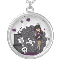 Faerie gótico con la guitarra del cráneo grimpolas personalizadas