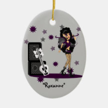 Faerie gótico con la guitarra del cráneo ornaments para arbol de navidad