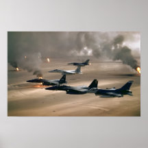 Falcons F-16 y F-15 que luchan Eagles Poster