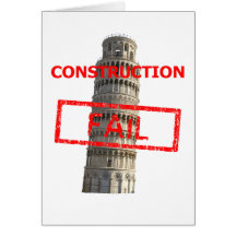 Fall de la construcción de la torre de Pisa Tarjetón