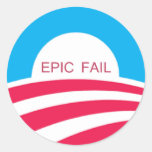 FALL ÉPICO OBAMA, 4-6-10 ETIQUETA REDONDA