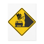 Falling Piano Zone Highway Sign Post Card