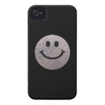 Falsa cara de plata del smiley del brillo iPhone 4 funda