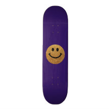 Falsa cara del smiley del brillo del oro patinetas personalizadas