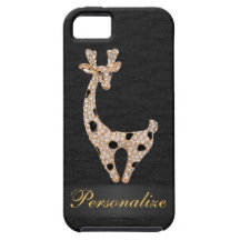 Falsa jirafa y diamantes del oro personalizados iPhone 5 protectores