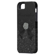 Falso brillo negro y diamante subiós iPhone 5 Case-Mate coberturas