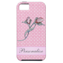 Falso caso de plata del iPhone 5 de la flor de la  iPhone 5 Case-Mate Carcasa