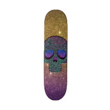 Falso cráneo de moda femenino del brillo patineta personalizada