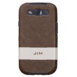 Falso cuero personalizado de Brown Galaxy S3 Fundas