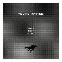Falso Equestrian de la fibra de carbono Invitaciones Personales