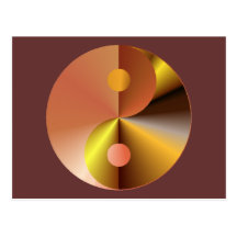 Falso oro Yin Yang Tarjetas Postales