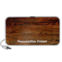 Falso personalizado personalizado tablón de madera iPhone altavoces