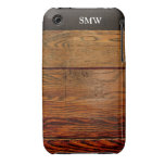 Falso personalizado personalizado tablón de madera iPhone 3 fundas