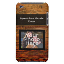 Falso personalizado personalizado tablón de madera iPod touch cárcasa